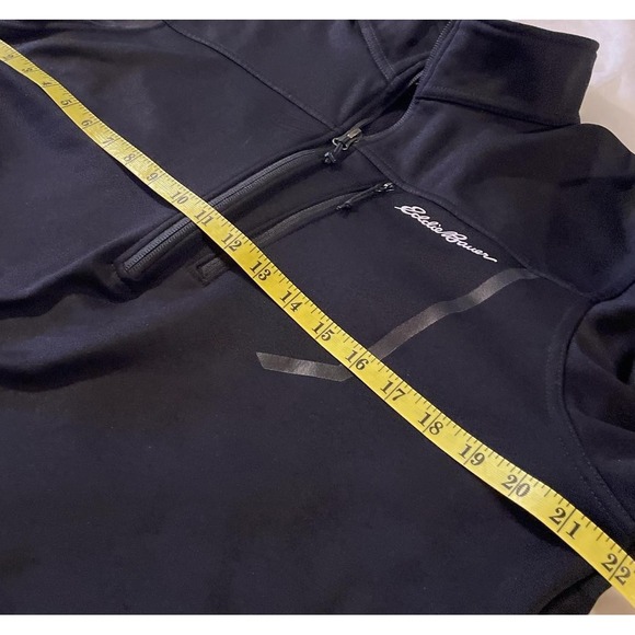 Eddie Bauer First Ascent Mens L Black 1/4 Zip Pullover Fleece Hiking Outdoor - Picture 6 of 6